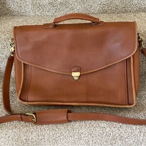 COACH #1493-330 Made in USA Tan Briefcase Messenger Crossbody Bag
